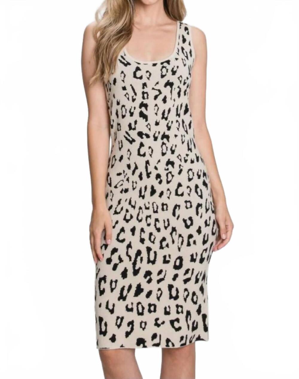 NEW ALLIE ROSE animal knit midi dress in black
